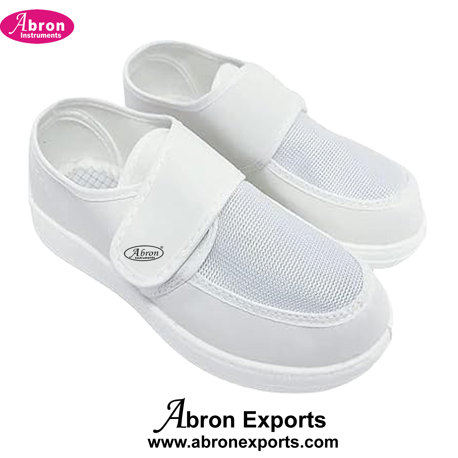 Sheos Lab Safety Anti-Static ESD White PVC Sole for ESD Electrostatic Discharge Protection Pair Size 7-10 Abron Medical Pharmacy Lab 10Pair ABM-2655AS 